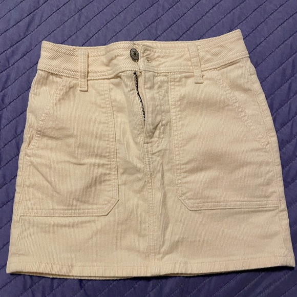 AEO Cream Corduroy Mini Skirt - Picture 2 of 4